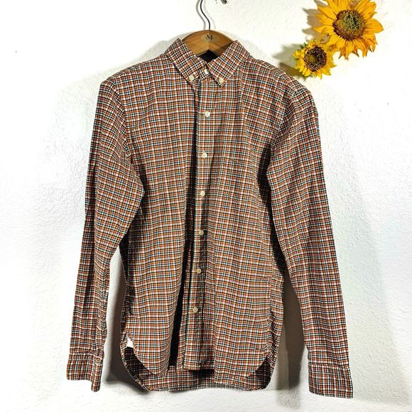 Fossil Plaid Multi-Color Button Up Cotton Men’s Shirt Size Small - Picture 3 of 12